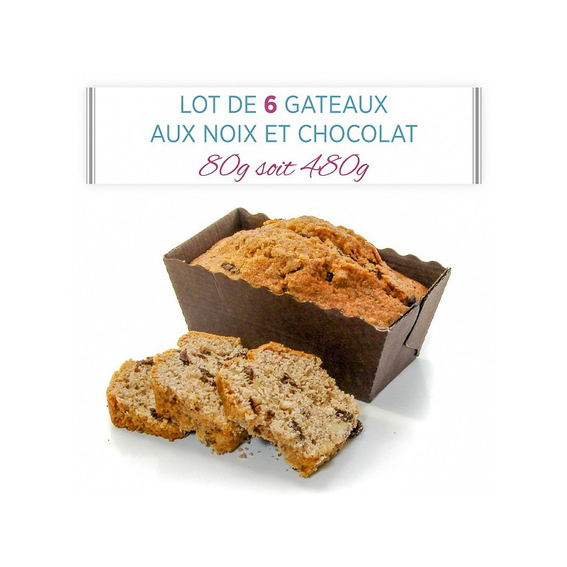 Lot de 6 Gâteaux aux Noix du Périgord et Chocolat 80g soit 480g