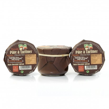 Lot de 3 pâtes à tartiner chocolat noir noisettes 3x200G