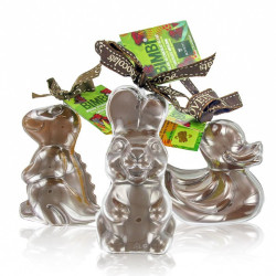 ASSORTIMENT DE 3 MOULAGES DE CHOCOLAT BOVETTI BIMBI CANARD LAPIN ET DINO 3X60g