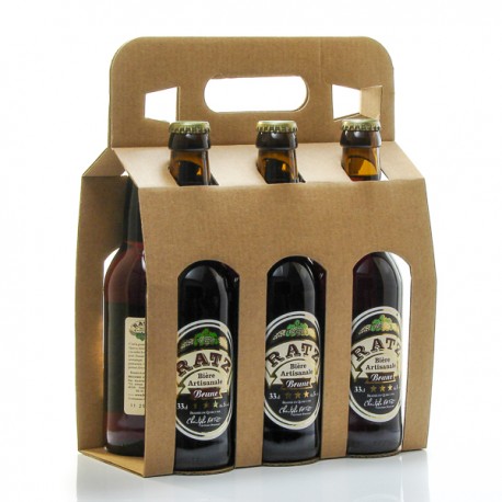 Pack de 6 bières brunes artisanales du Quercy Brasserie Ratz 6 x 33cl soit 198cl