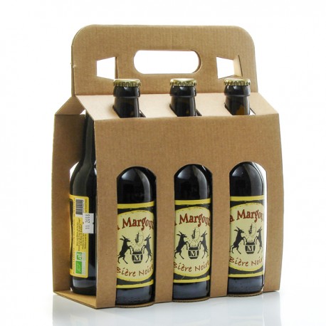 Pack de 6 bières noires artisanales du Périgord Brasserie Margoutie 33cl x 6 soit 198cl