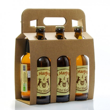 Pack de 6 bières blanches artisanales du Périgord Brasserie Margoutie 33cl x 6 soit 198cl