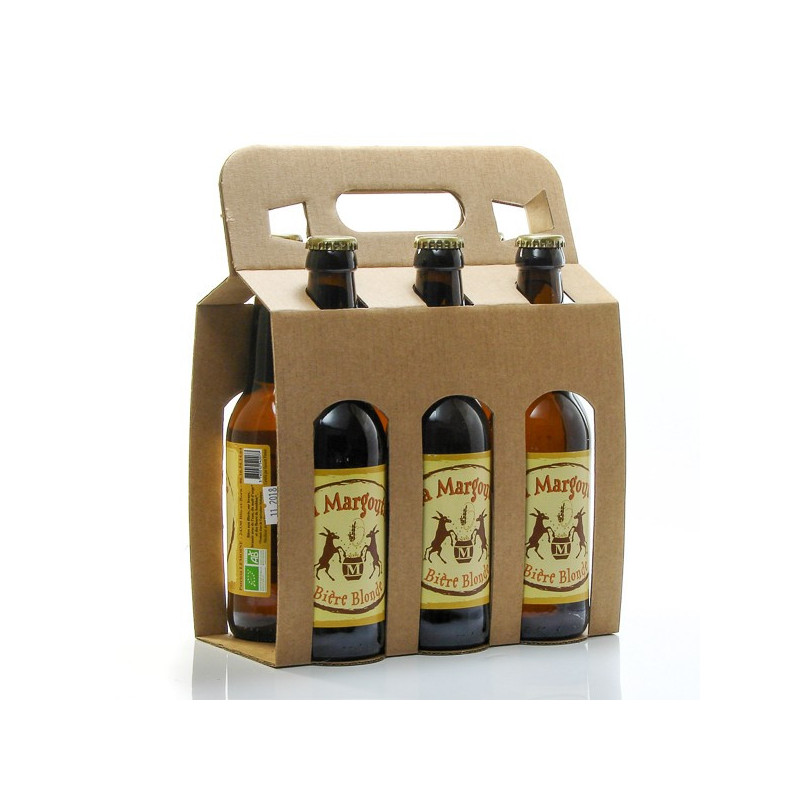 Pack de 6 bières blondes artisanales du Périgord Brasserie Margoutie 33cl x 6 soit 198cl