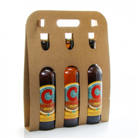 Pack de 3 bières blondes artisanales Brasserie La Chavagn' 75cl x 3 soit 225cl