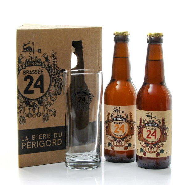 Coffret de 2 bières et 1 verre Brasserie Artisanale de Sarlat