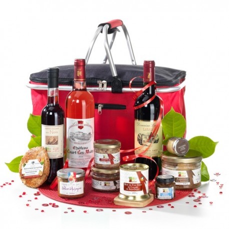 Panier Cadeau Gourmand avec 1 Foie Gras IGP - Coffret Original en