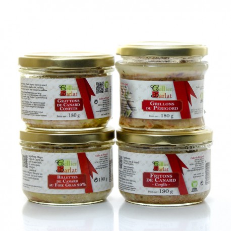 Assortiment de terrines et rillettes 5/6 parts soit 740g