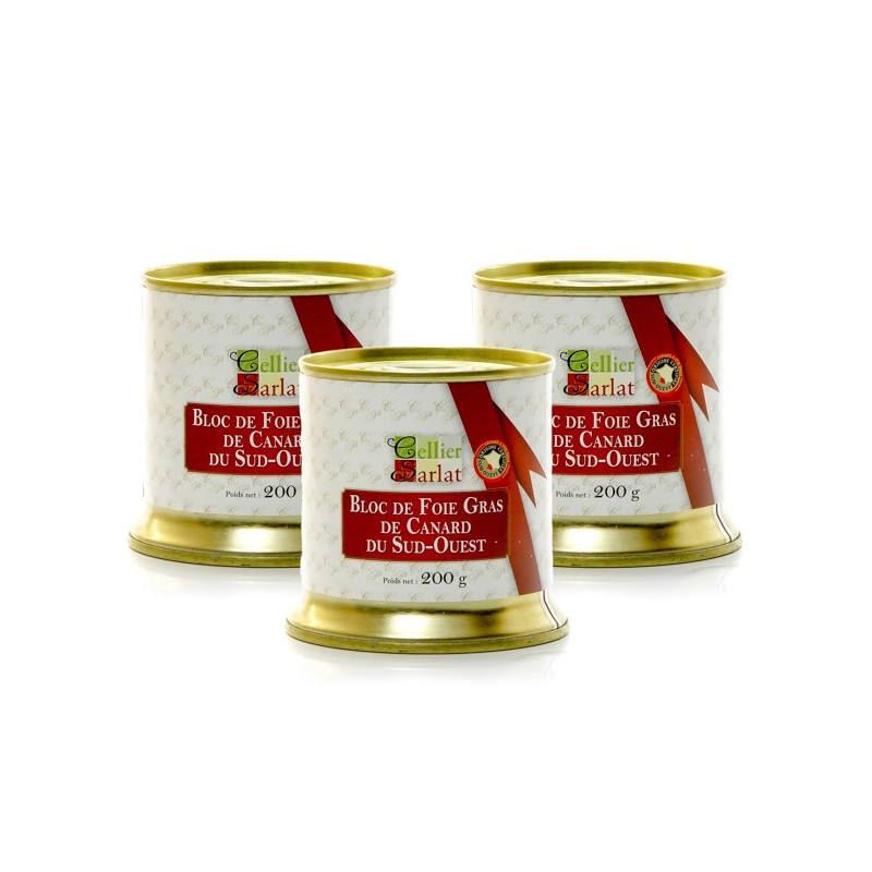 Lot de 3 Blocs de Foie Gras de Canard IGP Sud-Ouest 3x200g
