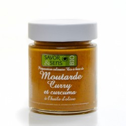 Moutarde Bio au curry et curcuma à l'huile d'olive, 130g