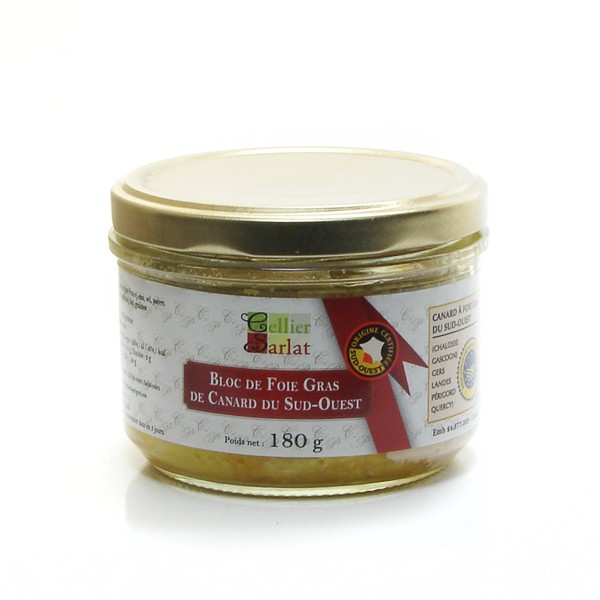 Bloc de foie gras de canard du Périgord - bocal de 180g