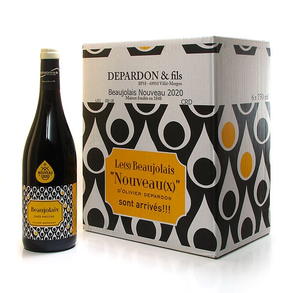 Carton de 6 bouteilles Domaine Depardon AOP Beaujolais Rouge Nouveau 2020 6x  75cl - Cellier du Périgord