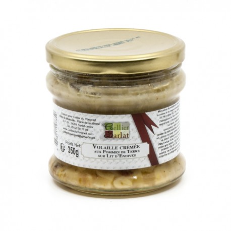 Volaille crémée aux Pommes de Terre sur Lit d'Endives et Magret Fumé 350g
