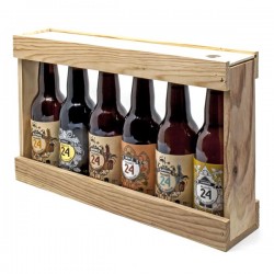 Coffret Cadeau Bois Bières Artisanales + Verre - Brasserie Ratz