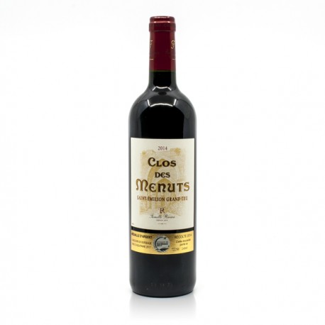 Clos des Menuts AOC Saint-Emilion Grand Cru Rouge 2014 75cl