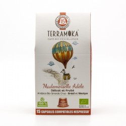Café Gamme Adèle 100% Arabica Grand Cru Brésil Mexique BIO Capsules Type Nespresso x15