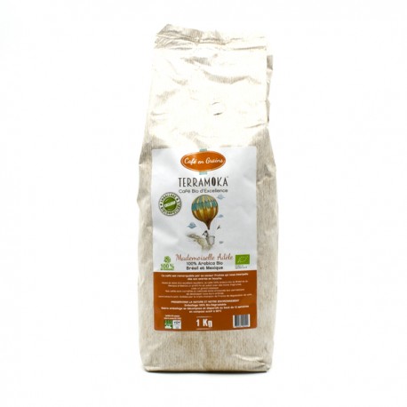 Café Gamme Adèle 100% Arabica Grand Cru Brésil Mexique BIO en Grains 1000g