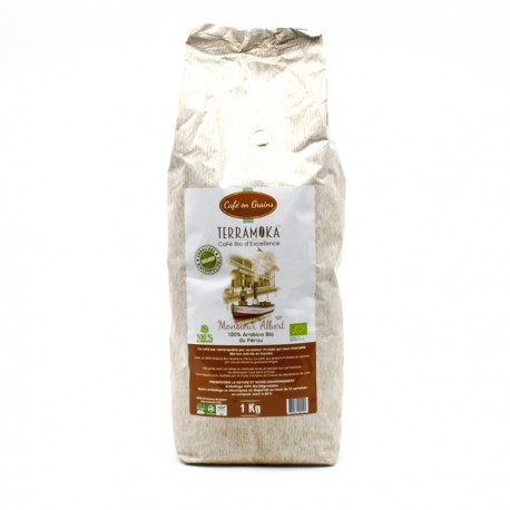 Café Gamme Albert Arabica Grand Cru Pérou BIO en Grains 1000g
