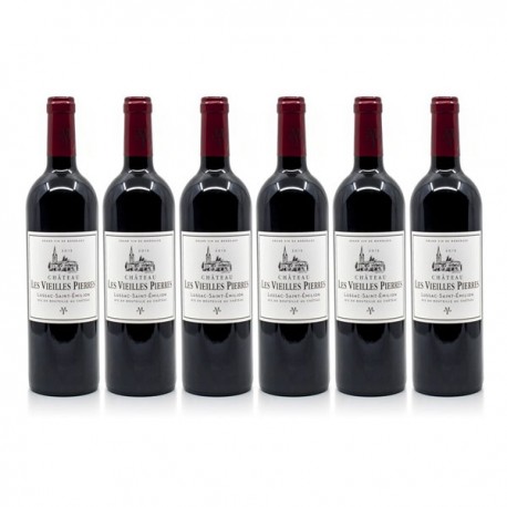 6 bouteilles Château les Vieilles Pierres 2020 AOC Lussac Saint Émilion 75cl