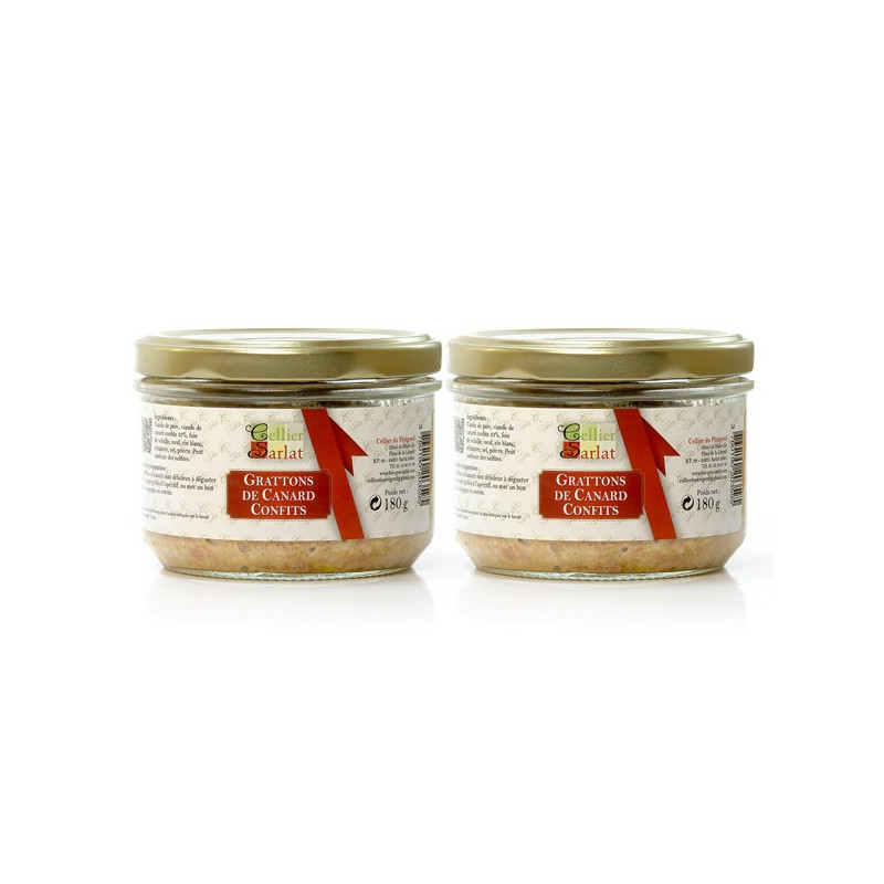 Lot de 2 Grattons de Canard Confits 180g