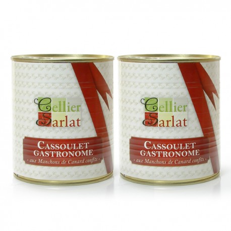 Lot de 2 Cassoulets Gastronomes aux Manchons de Canard 760g