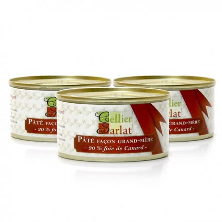 Lot de 3 Pâtés Façon Grand-Mère 20% foie de canard 20 % 130g