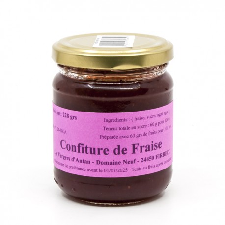 Confiture Artisanale de Fraise 228g