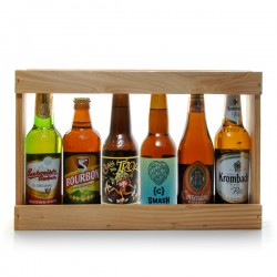 Tiers de mètre en bois de 6 bières du monde 6 X 33cl