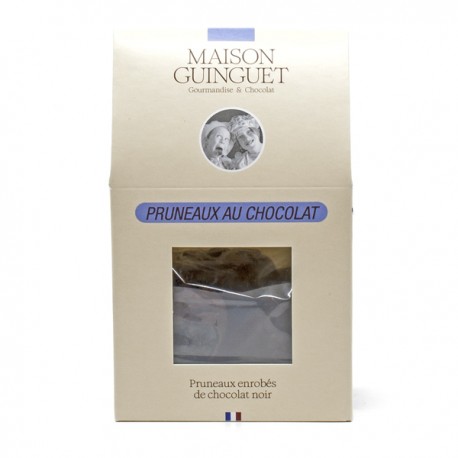 Sachet de pruneaux enrobés de chocolat noir 100g