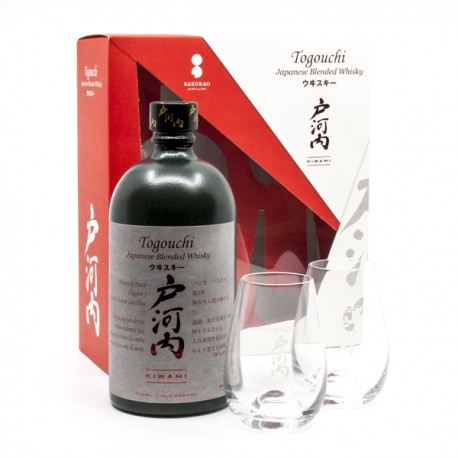 Coffret Whisky Japonais Togouchi Kiwami 40° Blend 70cl + 2 Verres  Sérigraphiés