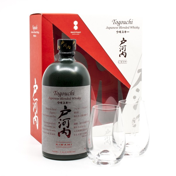 Coffret Whisky Japonais Togouchi Kiwami 40° Blend 70cl + 2 Verres  Sérigraphiés - Cellier du Périgord
