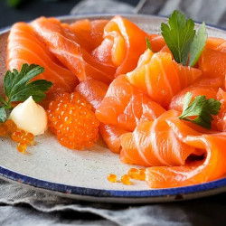 Filet de Saumon d'Ecosse BIO Fumé à la Sciure de Hêtre, tranché sur Peau env 1200g