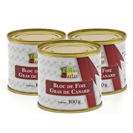 Lot de 3 Blocs de Foie Gras de Canard 100g soit 300g