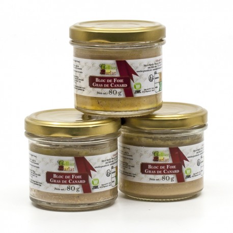 Lot de 3 Blocs de Foie Gras de Canard 80g soit 240g