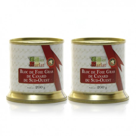 Lot de 2 Blocs de Foie Gras de Canard IGP Sud Ouest 200g soit 400g