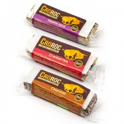 Lot de 3 Barres de Céréales Cromax (Chocolat, Cranberries, Raisins) soit 105g