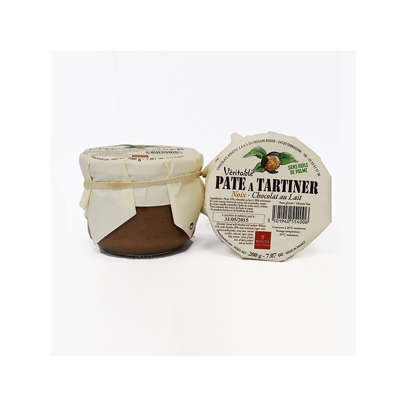 Pâte à Tartiner véritable Chocolat au Lait et Noix du Perigord, 200g