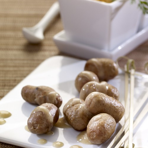 Petits Boudins au Foie e Canard Sauce Royal au Foie Gras